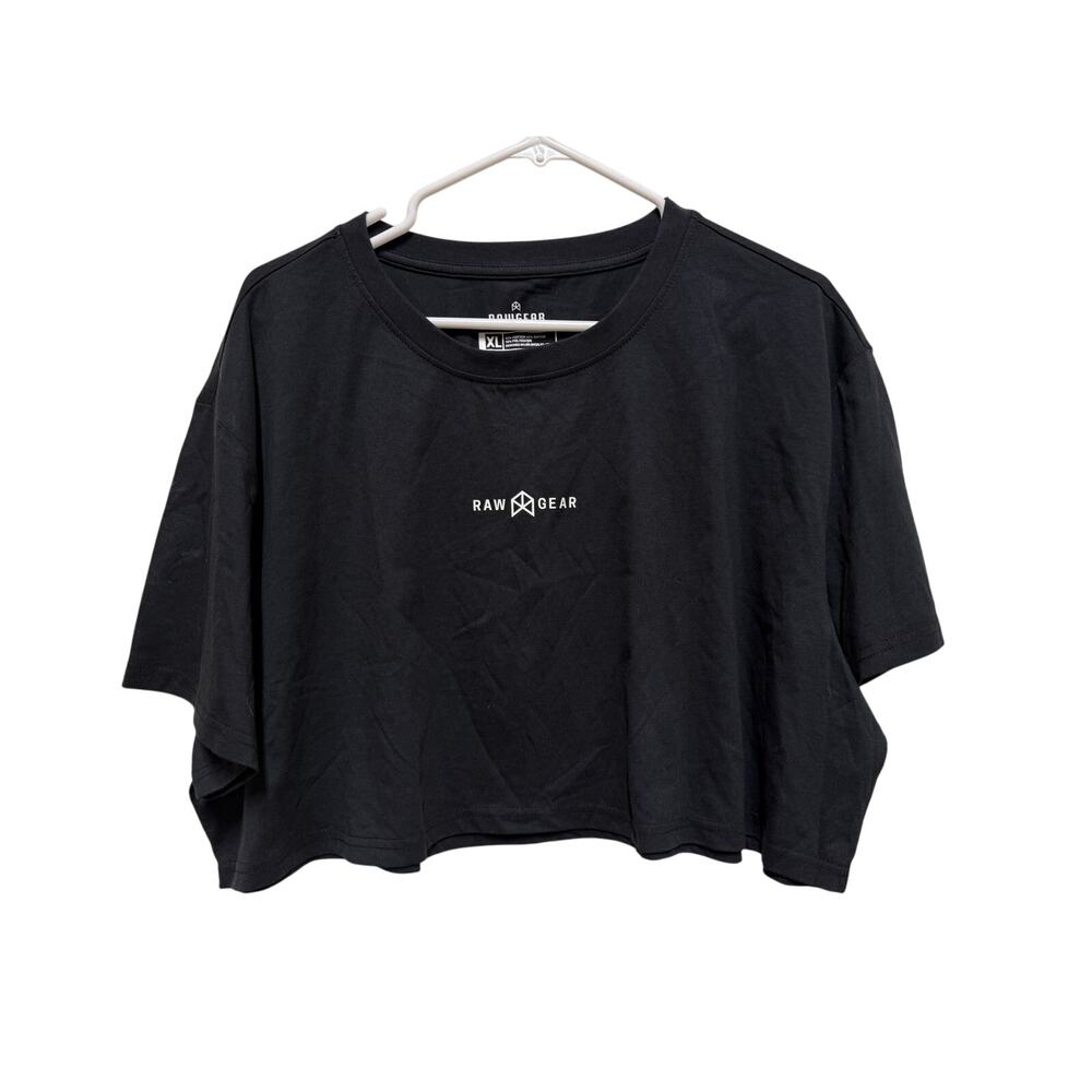 NWT RawGear Black Oversized Cropped Tshirt Womens XL